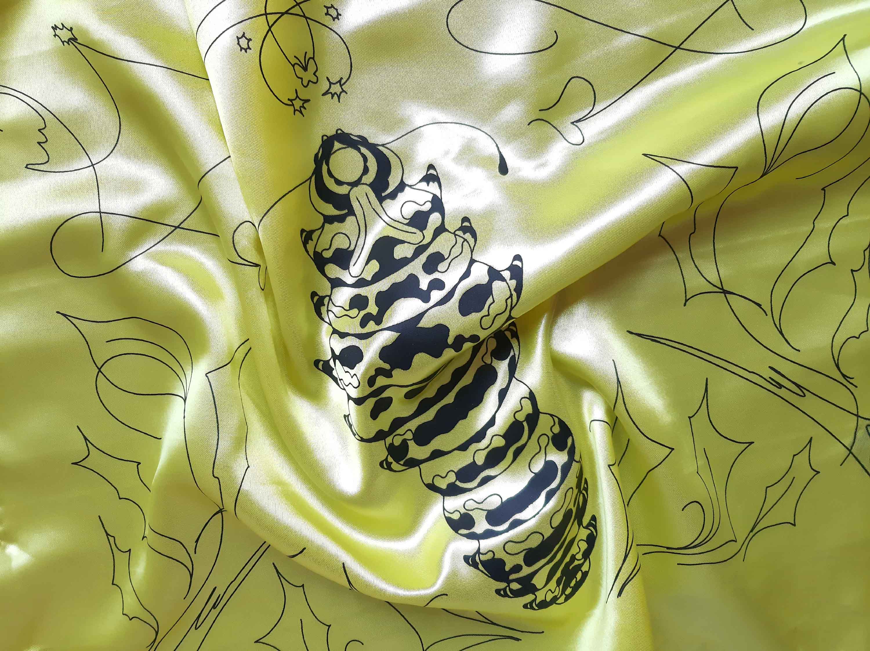 illustration chenille sérigraphie textile jaune